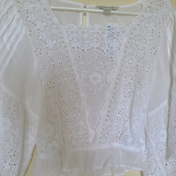 ☆NWT white boho top from American eagle☆ - Picture 4 of 6